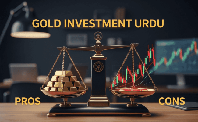 Gold investment Urdu guide with XAUUSD forex chart
