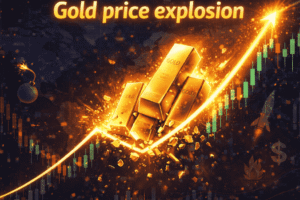 Gold price explosion showing bullish breakout and strong upward momentum