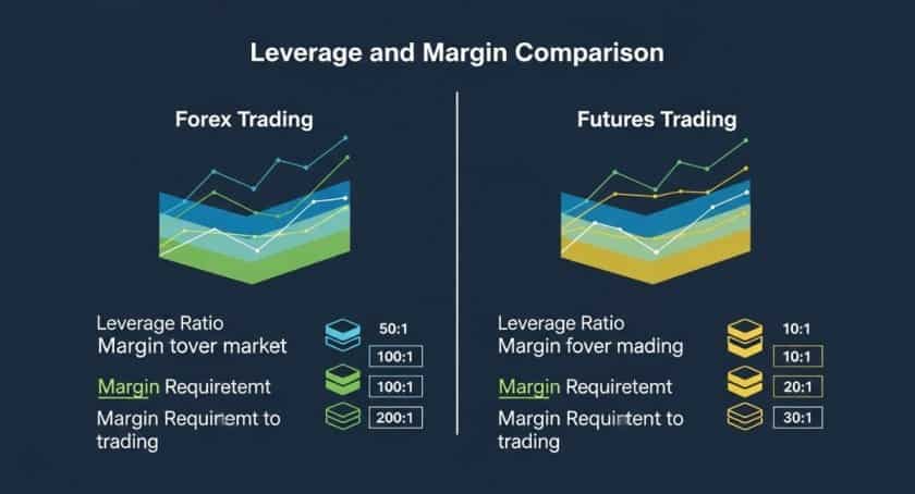 Forex vs futures leverage comparison illustrating margin trading and risk exposure
