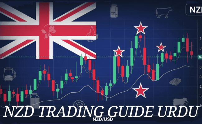 NZD trading guide Urdu showing NZD USD forex price movements
