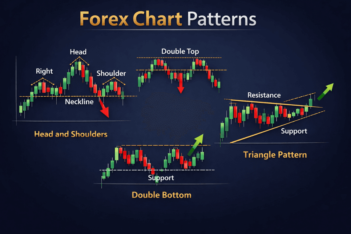 Reversal forex chart patterns head and shoulders and double top