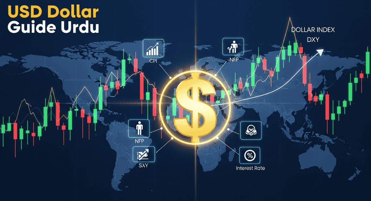 USD Dollar Guide Urdu with forex charts and USD DXY