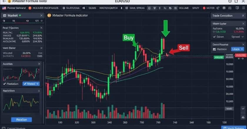 XMaster Formula Indicator Forex showing buy and sell signals on trading chart