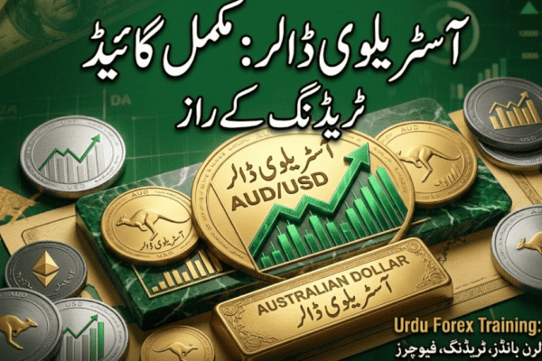 AUD trading guide Urdu showing AUD USD forex price movement