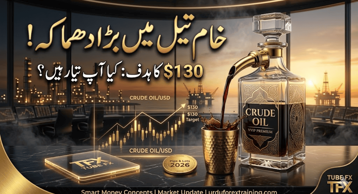 Crude oil market update Urdu showing price movement and global energy trends